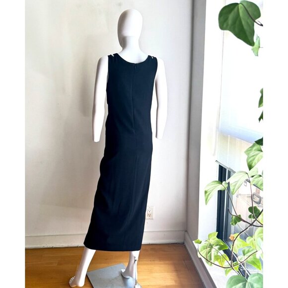 Vintage 90s Black Gold Accents 90s Designer Inspired Gown 6 - Picture 7 of 9